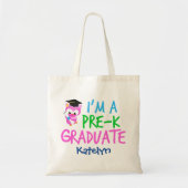 Pre-K Afstuderen Cute Pink Owl Aangepast Afstudere Tote Bag (Voorkant)