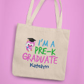 Pre-K Afstuderen Cute Pink Owl Aangepast Afstudere Tote Bag