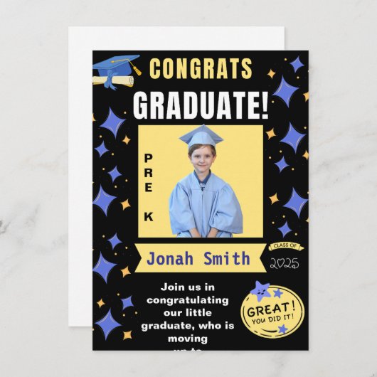 PRE-K AFSTUDEREN FOTOAANKONDIGING 2025 KAART (Voorkant / Achterkant)