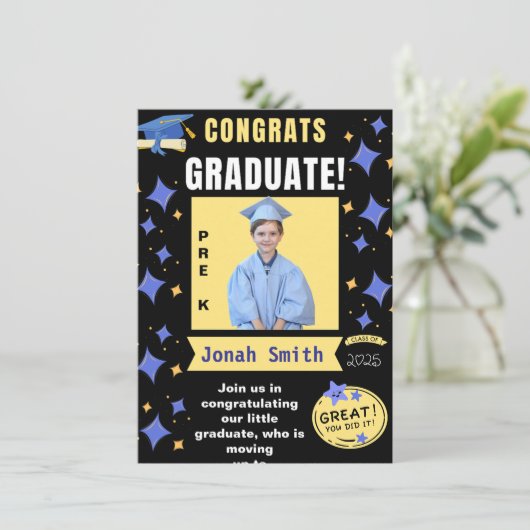 PRE-K AFSTUDEREN FOTOAANKONDIGING 2025 KAART (Staand voorkant)