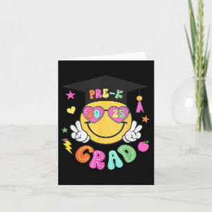 Pre-k Afstuderen Groovy Smile Face Afstuderen 2025 Kaart