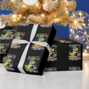 Pre K Afstuderen kleuterschool dinosaurus T Rex Cadeaupapier