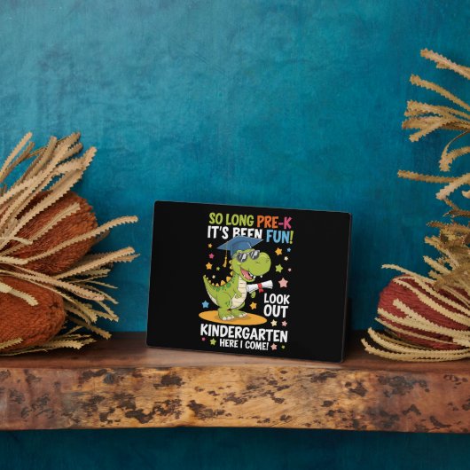 Pre K Afstuderen kleuterschool dinosaurus T Rex Fotoplaat (Zijkant)