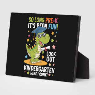 Pre K Afstuderen kleuterschool dinosaurus T Rex Fotoplaat