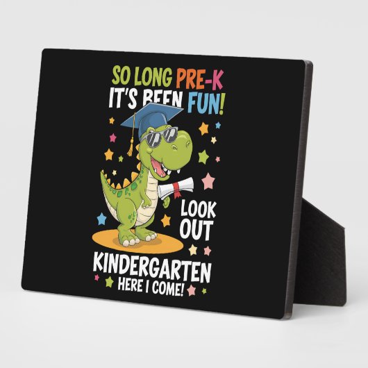 Pre K Afstuderen kleuterschool dinosaurus T Rex Fotoplaat (Zijkant)