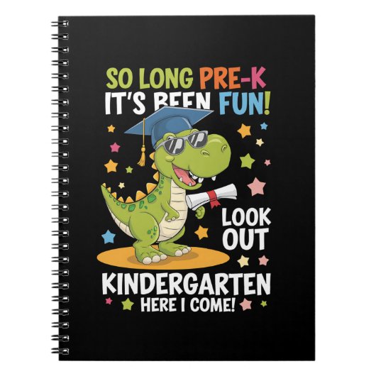 Pre K Afstuderen kleuterschool dinosaurus T Rex Notitieboek (Voorkant)