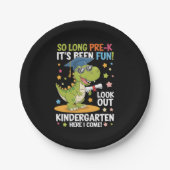 Pre K Afstuderen kleuterschool dinosaurus T Rex Papieren Bordje (Voorkant)