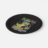 Pre K Afstuderen kleuterschool dinosaurus T Rex Papieren Bordje (Gekanteld)