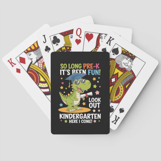 Pre K Afstuderen kleuterschool dinosaurus T Rex Pokerkaarten (Achterkant)