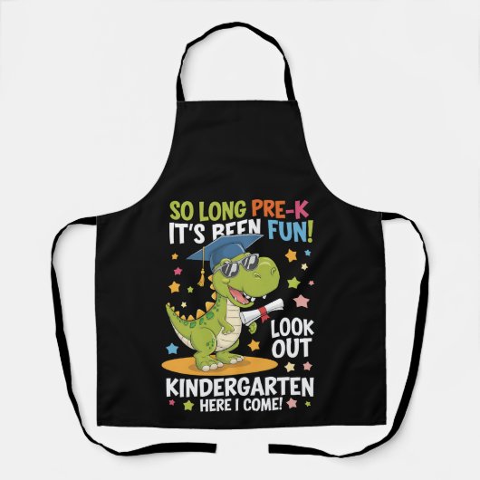 Pre K Afstuderen kleuterschool dinosaurus T Rex Schort (Voorkant)