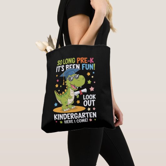 Pre K Afstuderen kleuterschool dinosaurus T Rex Tote Bag (Dichtbij)