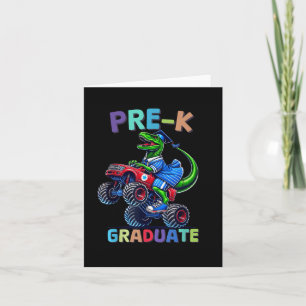 Pre-k Afstuderen Monster Truck Dinosaur Boys Kinde Kaart