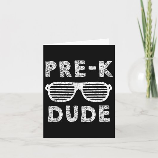 Pre-K Afstuderen Outfit Boys Dude Funny Terug naar Kaart (Voorkant)