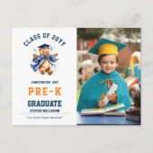 Pre-K Afstuderen Schattigee Teddy Aankondigingskaart (Voorkant)