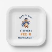 Pre-K Afstuderen Schattigee Teddy Party Papieren Bordje (Voorkant)