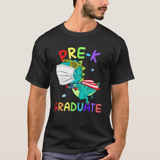 Pre-K Afstuderen Super T Rex het Masker van het Af T-shirt (Voorkant)