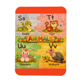 Pre-K Animal Alphabet Fridge Magnet S-V Magneet