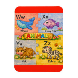 Pre-K Animal Alphabet Fridge Magnet W-Z Magneet