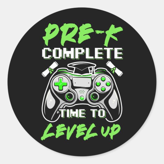 Pre-k Complete Gaming Kleding 1 Ronde Sticker (Voorkant)