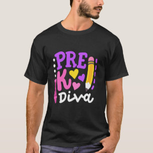 Pre-K Diva Grappig Welkom Terug naar School Lerare T-shirt