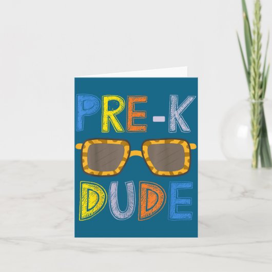 Pre-k Dude Back To School-first Day Of Preschool G Kaart (Voorkant)