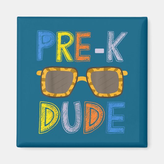 Pre-k Dude Back To School-first Day Of Preschool G Magneet (Voorkant)