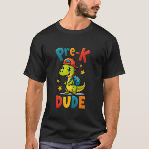 Pre-K Dude Schattigee dinosaurus Kinderen terug na T-shirt