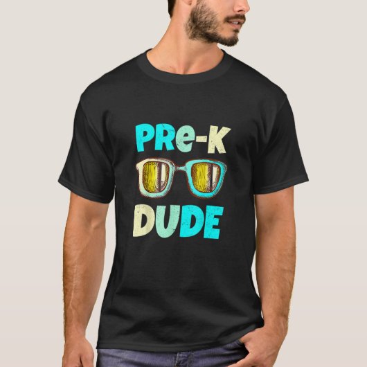 Pre K Dude Zonnebril Terug naar Schooldag Citaten T-shirt (Voorkant)