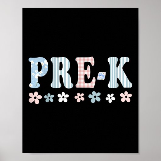 Pre-K Eerste Dag van de School Preschool Leraar St Poster (Voorkant)