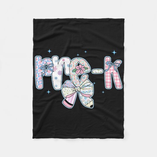 Pre-k eerste schooldag Coquette Preppy Potlood F Fleece Deken (Voorkant)