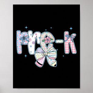 Pre-k eerste schooldag Coquette Preppy Potlood F Poster