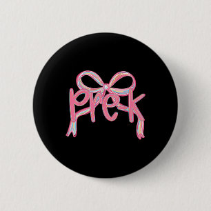 Pre-k eerste schooldag Meisjes Roze Strik Coquette Ronde Button 5,7 Cm