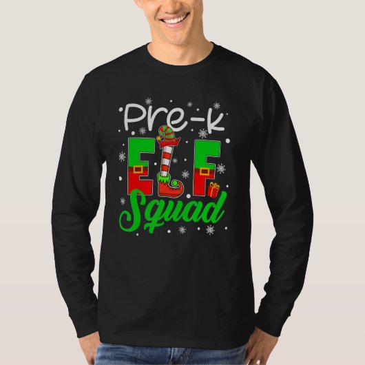 Pre K ELF Squad  Christmas ELF Kids Teacher Group T-shirt (Voorkant)