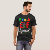 Pre K ELF Squad Funny Kerstmis ELF Leerleraar T-shirt (Voorkant volledig)