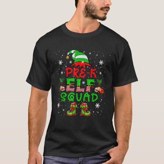 Pre K Elf Squad Xmas Teacher Elf Costume Job Team  T-shirt (Voorkant)
