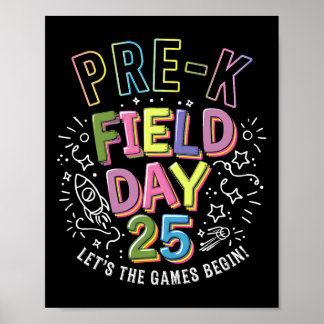Pre-K Field Day 2025 Laat de Spelen beginnen Kinde Poster