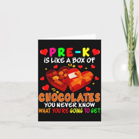 Pre-k Funny Box Of Chocolates Valentine's Day Teac Kaart (Voorkant)