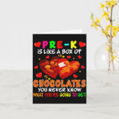 Pre-k Funny Box Of Chocolates Valentine's Day Teac Kaart (Gele Bloem)