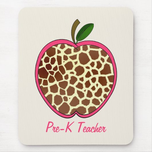 Pre-K Giraffe voor leraar afdrukken Apple Muismat (Voorkant)