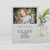 Pre-K Graduation Simple Photo Gray Textile Texture (Staand voorkant)