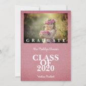 Pre-K Graduation Simple Photo Pink Textile Texture (Voorkant)