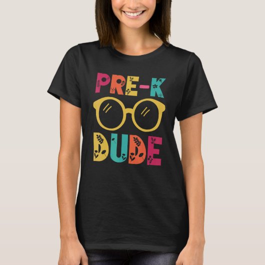 Pre-k guy Glasses terug naar school leraar student T-shirt (Voorkant)