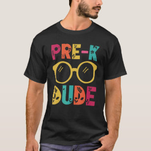 Pre-k guy Glasses terug naar school leraar student T-shirt