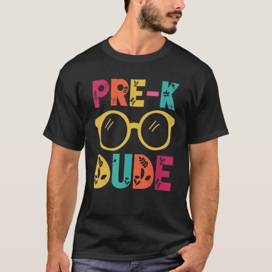 Pre-k guy Glasses terug naar school leraar student T-shirt (Voorkant)