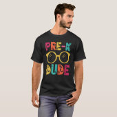 Pre-k guy Glasses terug naar school leraar student T-shirt (Voorkant volledig)