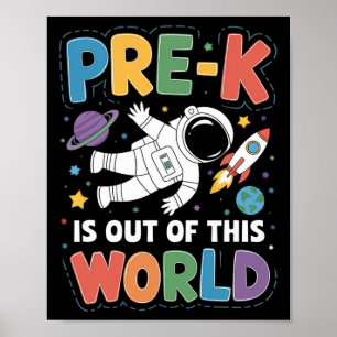 Pre-k is buiten deze wereld Ruimte leraar terug na Poster