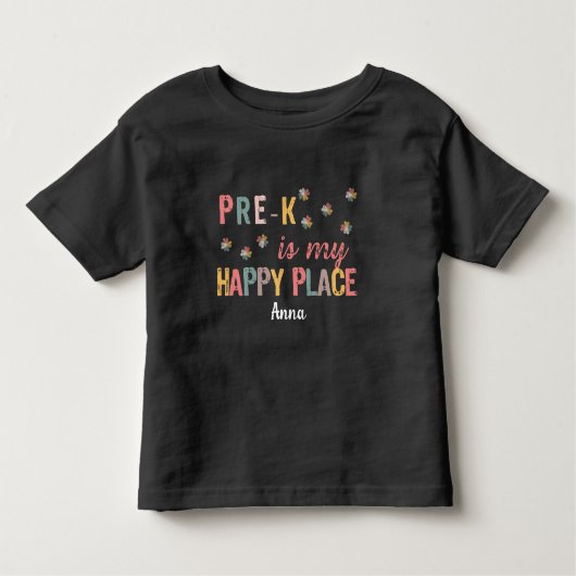 Pre-K is mijn Happy Place Kinder Kinder Shirts (Voorkant)