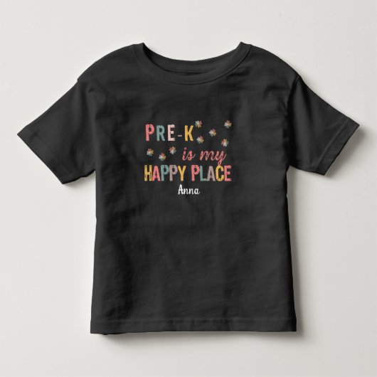 Pre-K is mijn Happy Place Kinder Shirts (Voorkant)