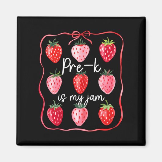Pre K Is My Jam Aardbei Fruit Leraar Student Magneet (Voorkant)