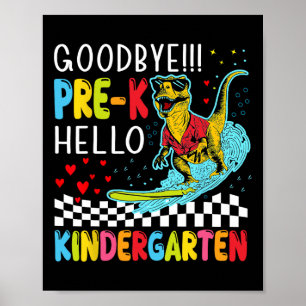 Pre-k Jongens Laatste Schooldag Dinosaur T-rex Mon Poster